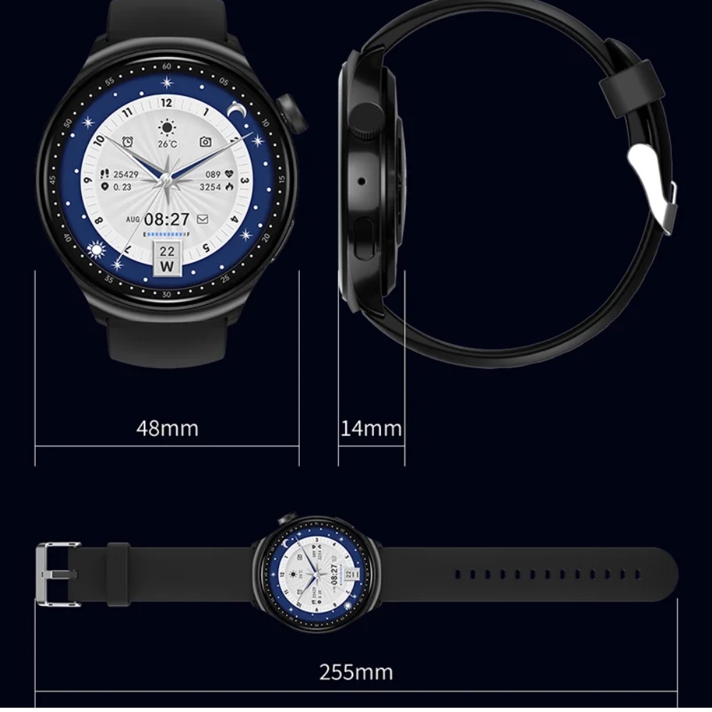 Reloj Inteligente Pantalla Amoled Con NFC + 3 Manillas + Carga Inalámbrica